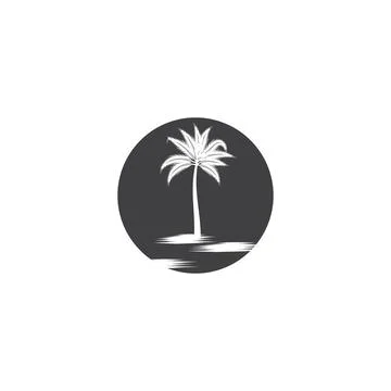 Palm tree summer logo template Illustration
