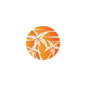 Palm tree summer logo template Stockillustratie
