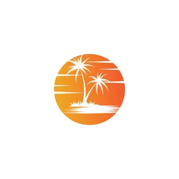 Palm tree summer logo template Illustration