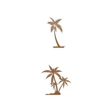 Palm tree summer logo template Stock Illustration
