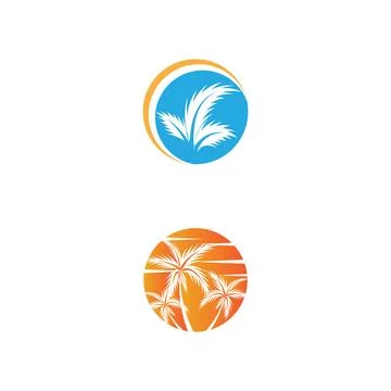 Palm tree summer logo template Stock Illustration