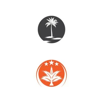 Palm tree summer logo template Illustration