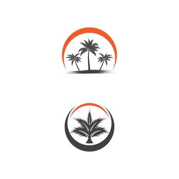 Palm tree summer logo template Illustration