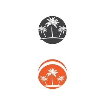 Palm tree summer logo template Stock Illustration