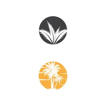 Palm tree summer logo template Illustration