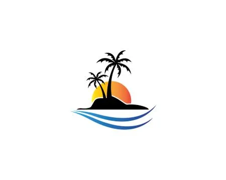 Palm tree summer vector icon illustration Stock Illustration