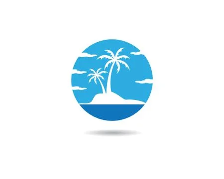 Palm tree summer vector icon illustration Stock Illustration
