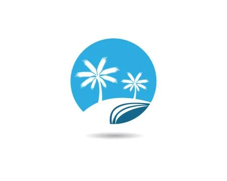 Palm tree summer vector icon illustration Stock Illustration