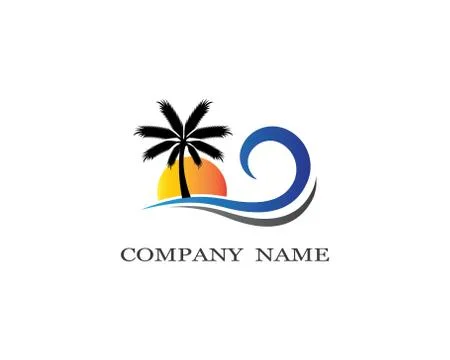 Palm tree summer vector icon illustration Stock Illustration