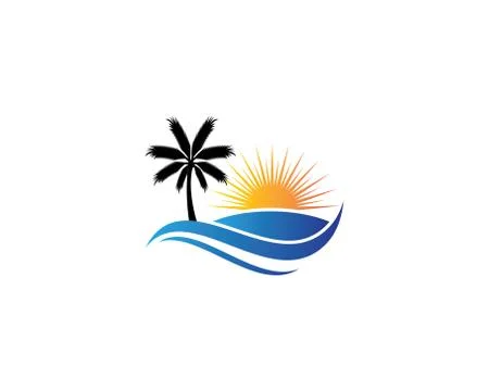 Palm tree summer vector icon illustration Stock Illustration