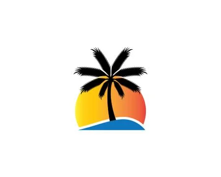 Palm tree summer vector icon illustration Illustrazione stock