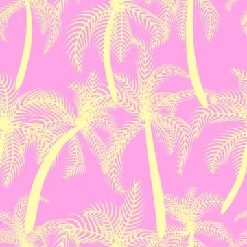Palm tree summer vector seamless pattern. Stock Illustration
