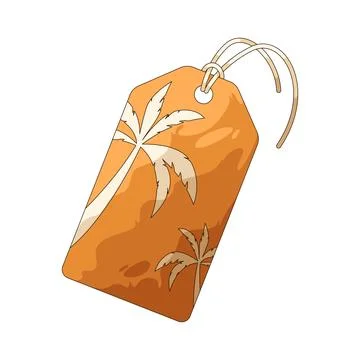 Palm tree tag illustration Stock Illustration