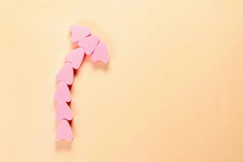 Palm tree from tampons stringless. Stock Photos