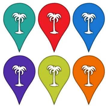 Palm tree in the technique of paper cut out. Stock Illustration