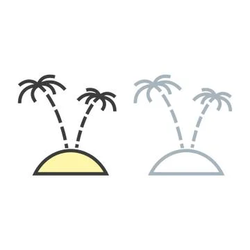 Palm tree. Travel vector icon Stock Illustration