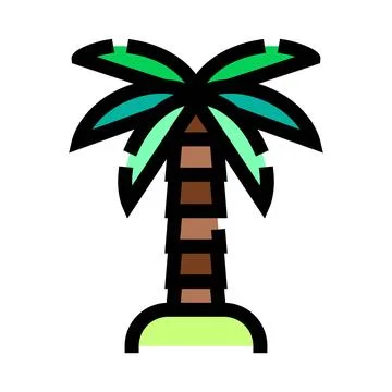 Palm tree tropical icon for summer vacation concept Stock Illustration