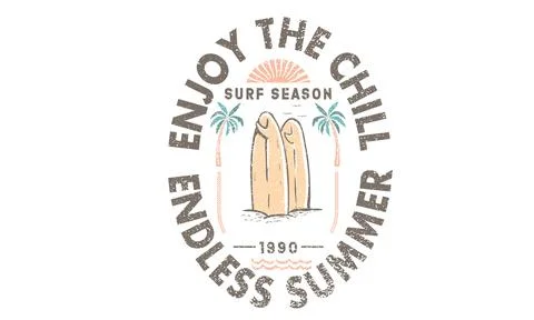 Palm tree vector design. Enjoy the chill. Stock Illustration