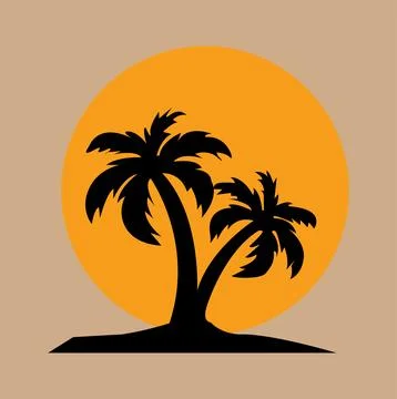 Palm Tree Vector File Palm Tree Clipart Graphic Digital Cut File for Stock Illustration