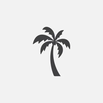 Palm tree vector icon, coconut tree icon symbol Stock Illustration