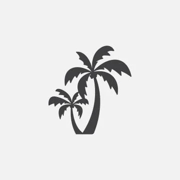 Palm tree vector icon, coconut tree icon symbol Stock Illustration