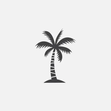 Palm tree vector icon, coconut tree icon symbol Stock Illustration