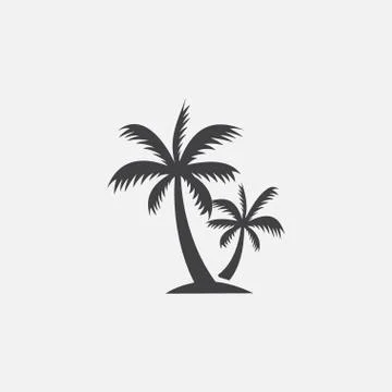Palm tree vector icon, coconut tree icon symbol Stock Illustration