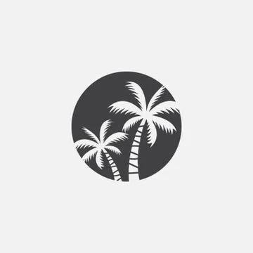 Palm tree vector icon, coconut tree icon symbol Stock Illustration