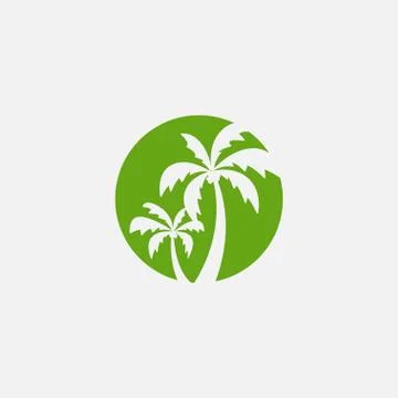 Palm tree vector icon, coconut tree icon symbol Stock Illustration