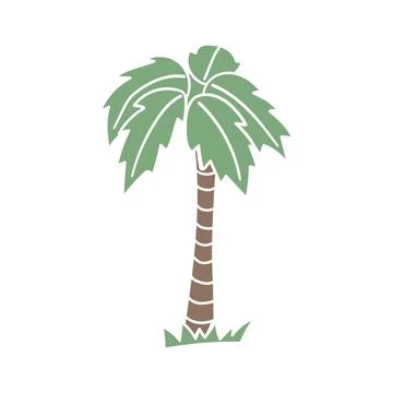 Palm tree vector illustration. Doodle style, isolated イラスト素材