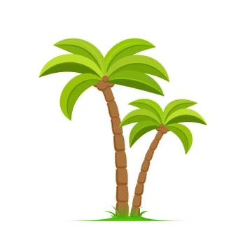 Palm tree vector island coconut cartoon icon. Palmtree island desert isolated Stock Illustration