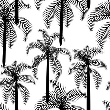Palm tree vector seamless pattern. Stock Illustration