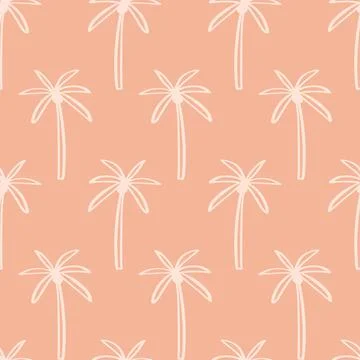 Palm tree vector seamless pattern. Tropical summer background イラスト素材