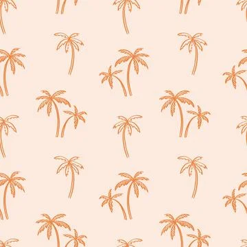 Palm tree vector seamless pattern. tropical summer background Stock Illustration