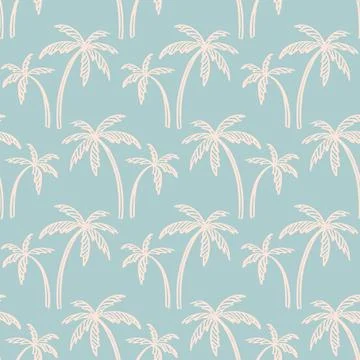 Palm tree vector seamless pattern イラスト素材