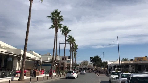Palm Trees Against Cloudy Sky in Ayia Napa Stock Footage 91487560