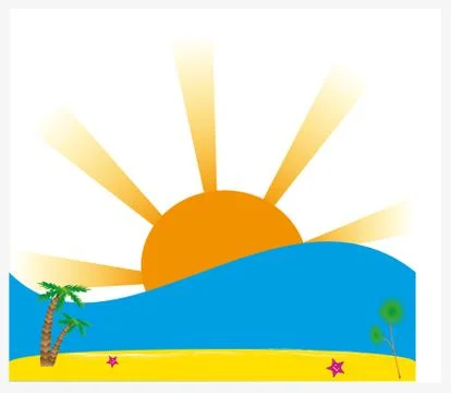 Palm trees on the background of a beautiful sunset Stock Illustration