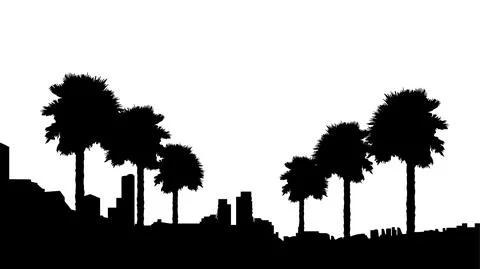 Palm trees beach vector silhouette. Coconut palm on Beach vector. EPS 10 Illustrazione stock