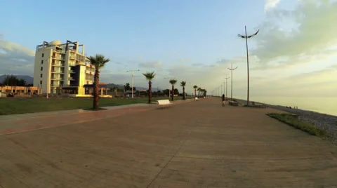 Palm trees with clouds on sea 動画素材 55186973