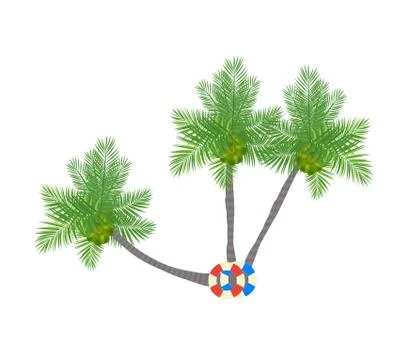 Palm trees collection Stock Illustration