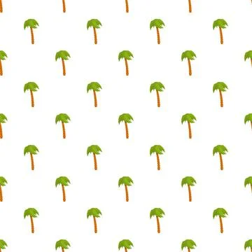 Palm trees creating repeating tropical seamless pattern background Stock Illustration