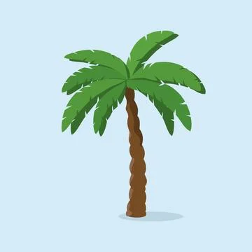 Palm Trees element in modern flat line style. Hand drawn vector illustration  Stock Illustration