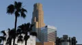 Palm Trees, Highrise Business towers, Downtown Los Angeles, USA HD Footage