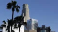 Palm Trees, Highrise Corporate towers, Downtown Los Angeles, USA HD Footage
