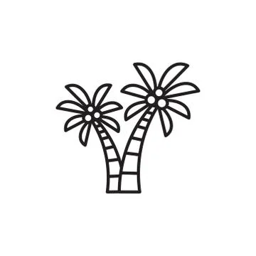 Palm trees icon vector on white background Stock Illustration