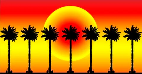 Palm trees Stock Illustration