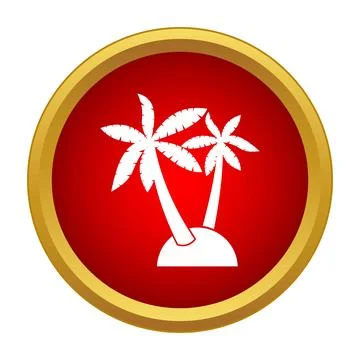 Palm trees on island icon representing tropical vacation Stock-Illustration
