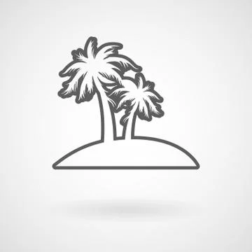 Palm trees on island, vector Stock-Illustration