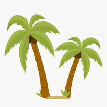 Palm trees isolated on white background. Coconut tree vector illustration for Stock Illustration
