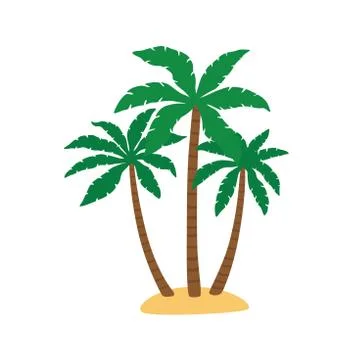 Palm trees isolated on white. Vector illustration Stock Illustration